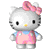 Pixelated Hello Kitty character in pink overalls with blue accents, pink bow, and yellow nose, shown from multiple angles including front, side, and back views.