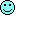 Pixelated cyan icons display various facial expressions and shapes on a gray background, including smiling faces, neutral faces, angry faces, and abstract forms.