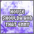 identical pixelated icons with purple and white background, each displaying text 'HOUSE SHOULD HON THAT EMY' in gray block letters