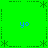 Green background with blue 'yo' text and dark green asterisk-like symbols arranged in a pattern