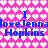 Pixelated pink background with white heart pattern, blue text reading "I love Jenna Hopkins" repeated twice in vertical alignment.