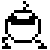 Two black-and-white pixel-art figures with blocky limbs and antennae on a gray background, one facing forward with visible facial features, the other turned sideways.