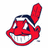 Red cartoon face with large nose and open mouth showing teeth, wearing red headdress with dark blue stripe; right side has text overlay.