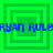 Green background with four square nested patterns and blue text repeating 'RYAN RULER' horizontally across the image.
