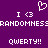 Purple background with white pixelated text and symbols arranged in a pattern, including heart shapes and repeated phrases