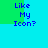 Blue pixelated text "Like My Icon?" appears in four separate against alternating green and cyan backgrounds