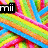Four distinct pixelated display colorful abstract patterns and text overlays with bold black-and-white lettering