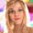 A pixelated close-up of a person with light brown hair, wearing dark eyeshadow and red lipstick, against a white background with colorful pixel clusters.