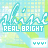 Pixelated icon with turquoise 'shiny' text, white 'REAL BRIGHT' block letters, and four small icons below on a light blue-green background