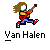 Pixel art icons of musicians playing guitars with motion trails, labeled with names and 'Guitar GODS' text on gray background.