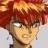 A 48x48 pixel buddy icon featuring a character with spiky red hair and an intense expression on the left, paired with "Anime IM" text in white pixelated font on a black background to the right.