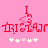 Red pixelated text "I tri star" on pink background with white and light pink stars below, two identical frames showing static content.