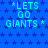 Blue background with dark blue stars and light blue text reading *LETS GO GIANTS* repeated across the image.