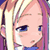 Pixelated anime-style character face with pink hair and blue eyes, wearing a white top with purple accents, displayed as a static AIM buddy icon.