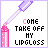 A 5x5 contact sheet of animated frames showing a pink lip gloss tube with a purple applicator and the text "COME TAKE OFF MY LIPGLOSS" in pixelated font, where individual letters change color across frames.