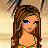 Pixelated cartoon-style contact sheet showing a female character with long brown hair, blue eyes, and green floral top in multiple frames including full-body view with jeans and green handbag.