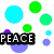 Four static pixel art with text overlays: top-left blue and green circles, top-right multicolored circles, bottom-left pink and white dots, bottom-right empty gray