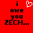 Red background with black text reading "i owe you ZECH..." and a white pixelated heart symbol above the text, displayed in two identical side-by-side