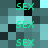 Pixelated of repeating 'SEX' text in bright green on a blue-gray background with black and light blue accents