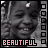 A black-and-white image of a smiling girl with braided hair and a bindi, overlaid with pink text reading "BEAUTIFUL" and a vertical of checkboxes with one red square