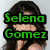 Four- of Selena Gomez images with overlaid text: green "Selena Gomez" top-left, orange "is HOT!!!" top-right, red "Selena" and "<3 <3" bottom-left