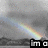 Two side-by-side pixelated images of a rainbow over water with text labels 'no' and 'dreamer' at the bottom.