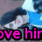 A pixelated image shows a person in blue clothing with text overlays reading 'ove him', 'my dor', and 'hawt' in pink, green, and red fonts.