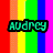 Pixelated text labels on a rainbow striped background with one gray rectangle.