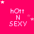 A bright pink background displays repeated 'hott N SEXY' text with white stars scattered around, some of which move between frames.