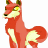 A 48x48 pixel animated buddy icon featuring a red fox-like creature on the left and green text reading "Original Icons .com" on a dark green background to the right, displayed as a contact sheet with two frames.