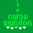 Green pixelated icon with 'camp giyndon' text, heart above, and five white stars below, one star light gray.