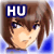 Pixelated image of a character with brown hair and blue eyes, wearing a dark blue top under a light gray cap with white 'HU' text on it.