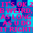 Pixelated text repeats across a blue and cyan checkered background in bright pink letters.