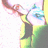 Animated sequence showing a character with light skin, blue eyes, and brown hair in green clothing against a white background.