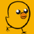 Yellow background with black text and two cartoon chicken icons; top-left icon has one eye closed, bottom-left shows only eyes and beak.
