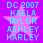 A static digital image with a bright purple background, displaying two identical vertical of cyan text and a pink star symbol