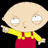Pixelated cartoon character with bald head, yellow shirt, red overalls, and one arm extended rightward against black background.