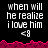 Pixelated text reads "when will he realize i love him <3" across multiple with pink jagged borders on black and gray backgrounds
