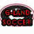 Two side-by-side pixelated text displays with red lettering on black backgrounds, each framed by a pinkish oval border.