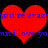 Two red pixelated hearts on black background with blue text reading "you're crazy" and "but i love you" overlaid.