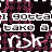 Pixelated animated contact sheet showing four frames of a text-based icon with distorted white text on dark pink and black background.