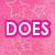Pink background with white star patterns and bold pink-outlined text reading 'DOES IT LOOK LIKE I CARE?' arranged in two