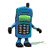 Animated contact sheet of a blue mobile phone mascot with green screen and black keypad, showing 10 sequential frames in a 4x3 grid layout on white background.