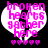Pixelated heart-shaped icon with pink text 'broken hearts gather here' and four small hearts at the bottom, set against a black background.