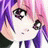 Pixelated anime-style character with pink and purple hair, large eyes, and a white top against a light background.