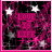 identical pink and black animated icons featuring 'LOVE IS LIFE' text, white stars, and pink sparkles on a dark background
