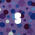 Pixelated white text 'S', 'SA', 'SAR', 'SARA', 'SARA' on a purple-blue polka-dot background with a gray rectangle on the right.
