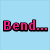 Pixelated image with light blue background, pink text reading "Bend..." and "and Snap!", and a lower section showing a smiling person with long blonde hair.