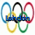 Six variations of the London 2012 Olympics logo with Olympic rings and text in different colors and arrangements.