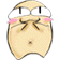 Two side-by-side cartoon fish with large eyes, pink cheeks, and a rounded body; one shows closed eyes with a small mouth, the other shows open eyes with a mouth and a striped pattern on its chest.